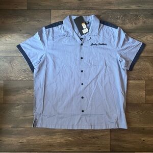 Harley Davidson Men's Club Crew Button Up Shirt Blue Size Extra Large